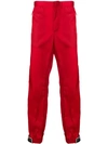 Prada Shiny Tapered Trousers In F0aa6 Red