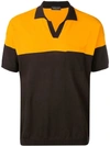 Roberto Collina Colour Block Polo Shirt In Orange