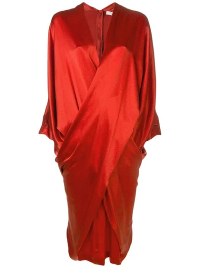 Poiret Infinity Draped Dress In Red