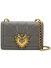 Dolce & Gabbana Medium Devotion Bag In Quilted Nappa Leather In Grey