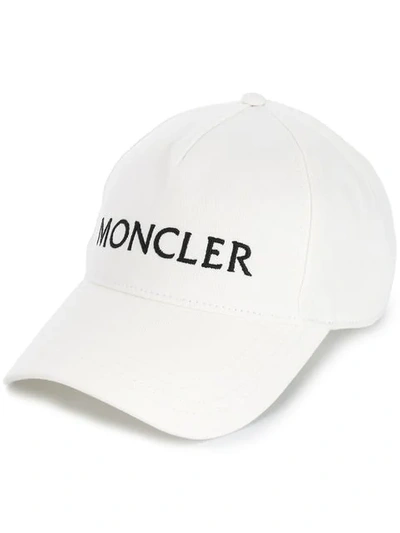 Moncler Contrast Logo Baseball Cap - 白色 In White