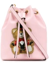 Moschino Teddy Circus Bucket Bag In Pink