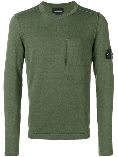 Stone Island Shadow Project Concealed Pocket Sweater In Green
