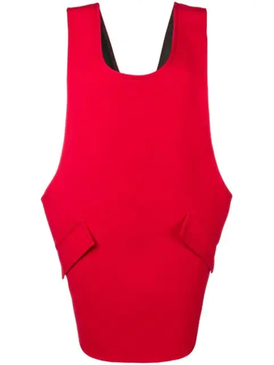 Mm6 Maison Margiela Oversized Crossed Vest In Red