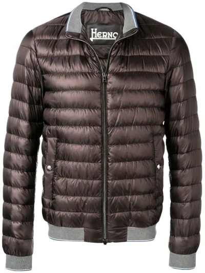 Herno Fitted Style Padded Jacket In Brown