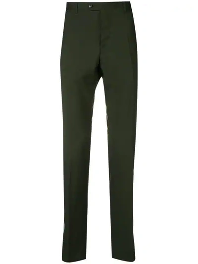 Valentino Side Stripe Trousers In Green