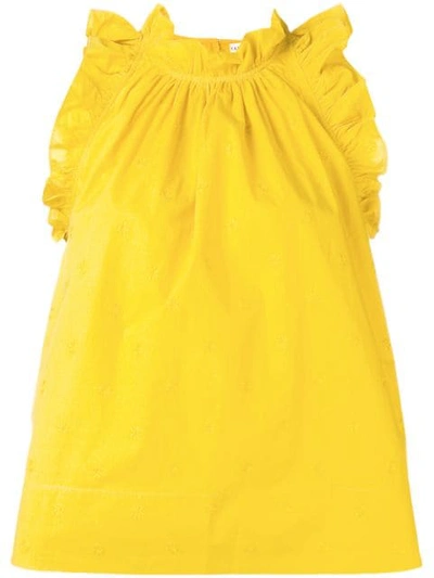 Ulla Johnson Tilda Blouse In Yellow