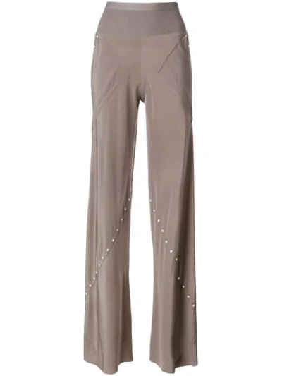 Rick Owens Flared Style Trousers In Grey