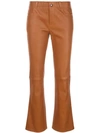 Stouls Regular Fit Leather Trousers In Brown