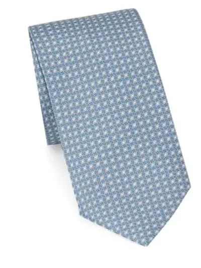 Brioni Concentric Ovals Printed Tie In Light Blue