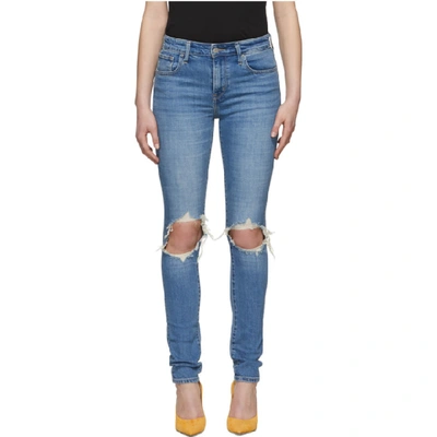 Levi's Levis Blue 721 High-rise Skinny Jeans In Rugged Indi
