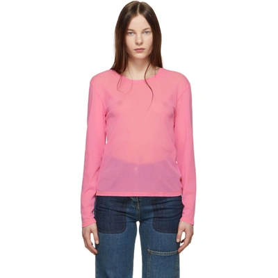 Anton Belinskiy Pink Mesh Long Sleeve T-shirt