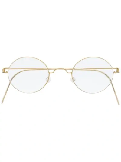 Lindberg Corona Round Glasses In 金色