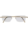 Lindberg Rectangular Glasses In 金属色