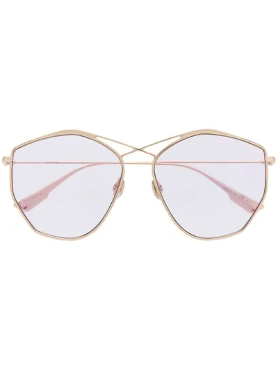 Dior Stellaire4 Geometric-frame Sunglasses In Gold