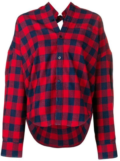 Balenciaga Swing Check Shirt In Red