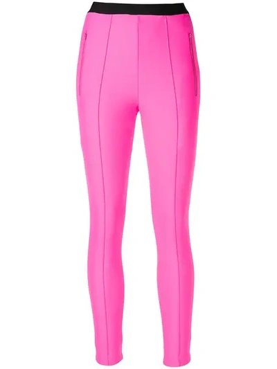 Balenciaga Logo Waistband Leggings In Pink