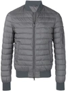 Herno Quilted Bomber Jacket In Grey