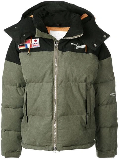 Readymade Flag Patch Puffer Jacket In Green