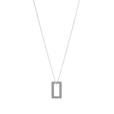 Le Gramme Medium Rectangle Pendant Necklace In Silver