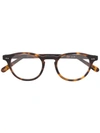 Lesca Oval Frame Glasses In 棕色