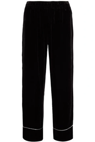 Ganni Woman Chenille Wide-leg Pants Black