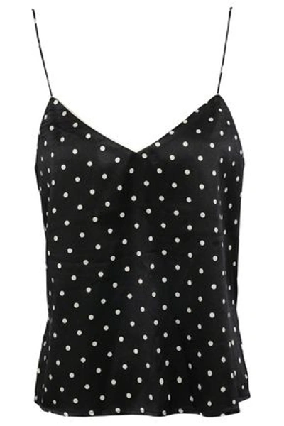 Ganni Woman Dufort Polka-dot Stretch-silk Camisole Black