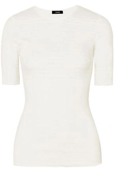 Bassike Woman Slub Cotton T-shirt Off-white