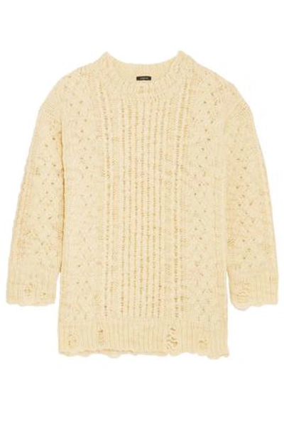 R13 Distressed Cable-knit Wool Jumper