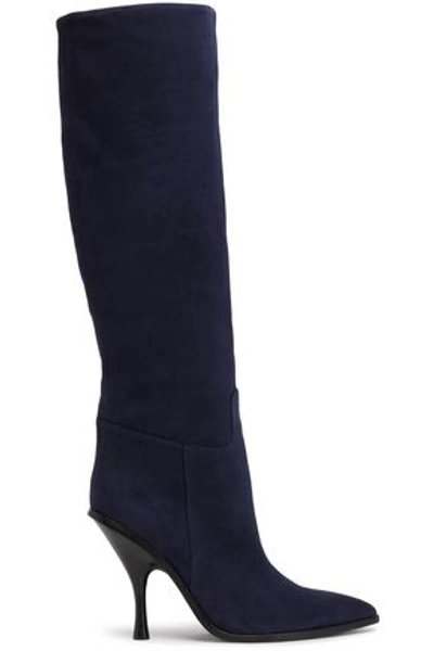 Sigerson Morrison Woman Suede Knee Boots Navy