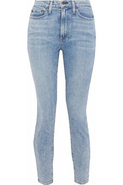 Alice And Olivia Alice + Olivia Woman Good Cropped High-rise Skinny Jeans Light Denim