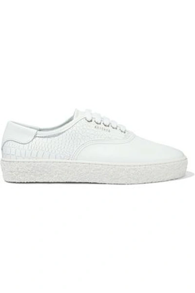 Axel Arigato Woman Skate Smooth And Croc-effect Leather Sneakers White