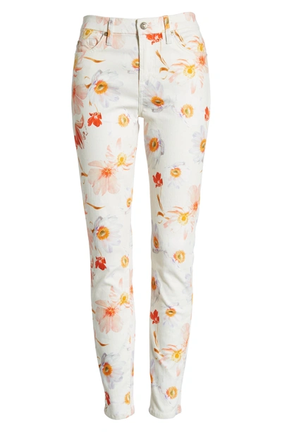 7 For All Mankind Skinny Floral Ankle Jeans In Bow Blossoms