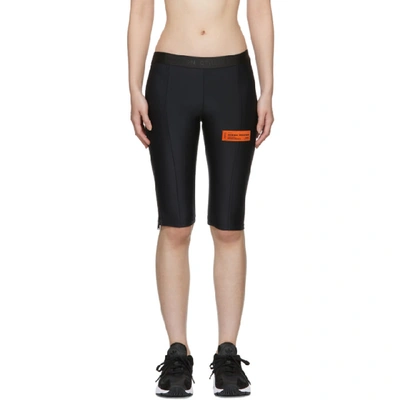 Heron Preston Black Logo Nylon Stretch Biker Shorts