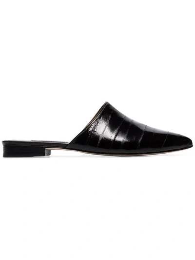 Newbark Black And Ivory Ella Two-tone Leather Mules