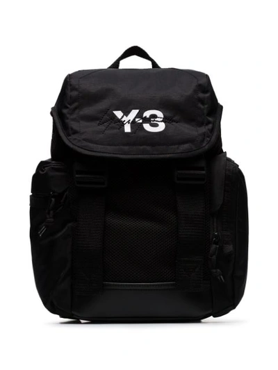 Y-3 Black Mobility Logo Print Backpack