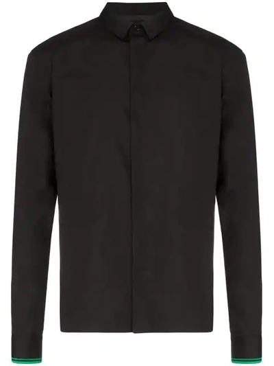 Haider Ackermann Button Down Embroidered Sleeve Shirt In Black