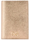 Dolce & Gabbana Metallic Passport Holder In Gold