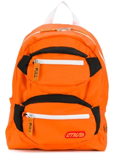 Heron Preston Orange Nylon Backpack