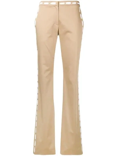 Moschino Printed Stitching Trousers In Neutrals