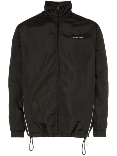 Off-white Webbing-trimmed Shell Track Jacket In Black