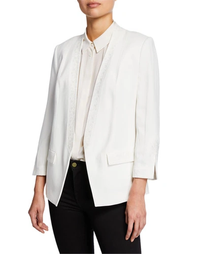 Kobi Halperin Rosalie Open-front Jacket With Embroidered Details In White