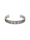 Gucci Silver Tone Metallic G Logo Cube Brass Bracelet