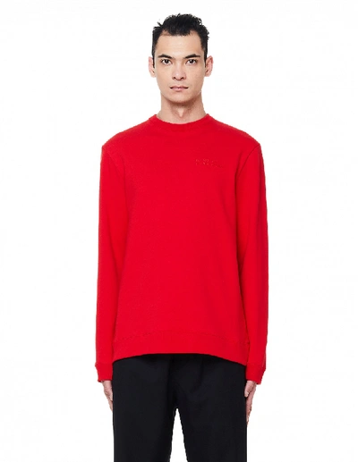 Raf Simons Cotton Printed Sweatshirt In Red