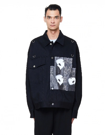 Raf Simons Bold Head Black Denim Jacket