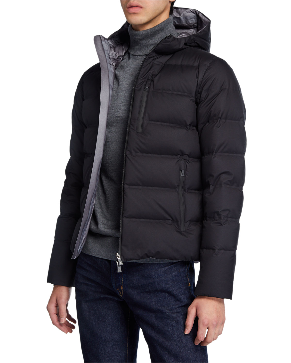 Herno Men's Laminar Hooded Puffer Jacket In Black | ModeSens