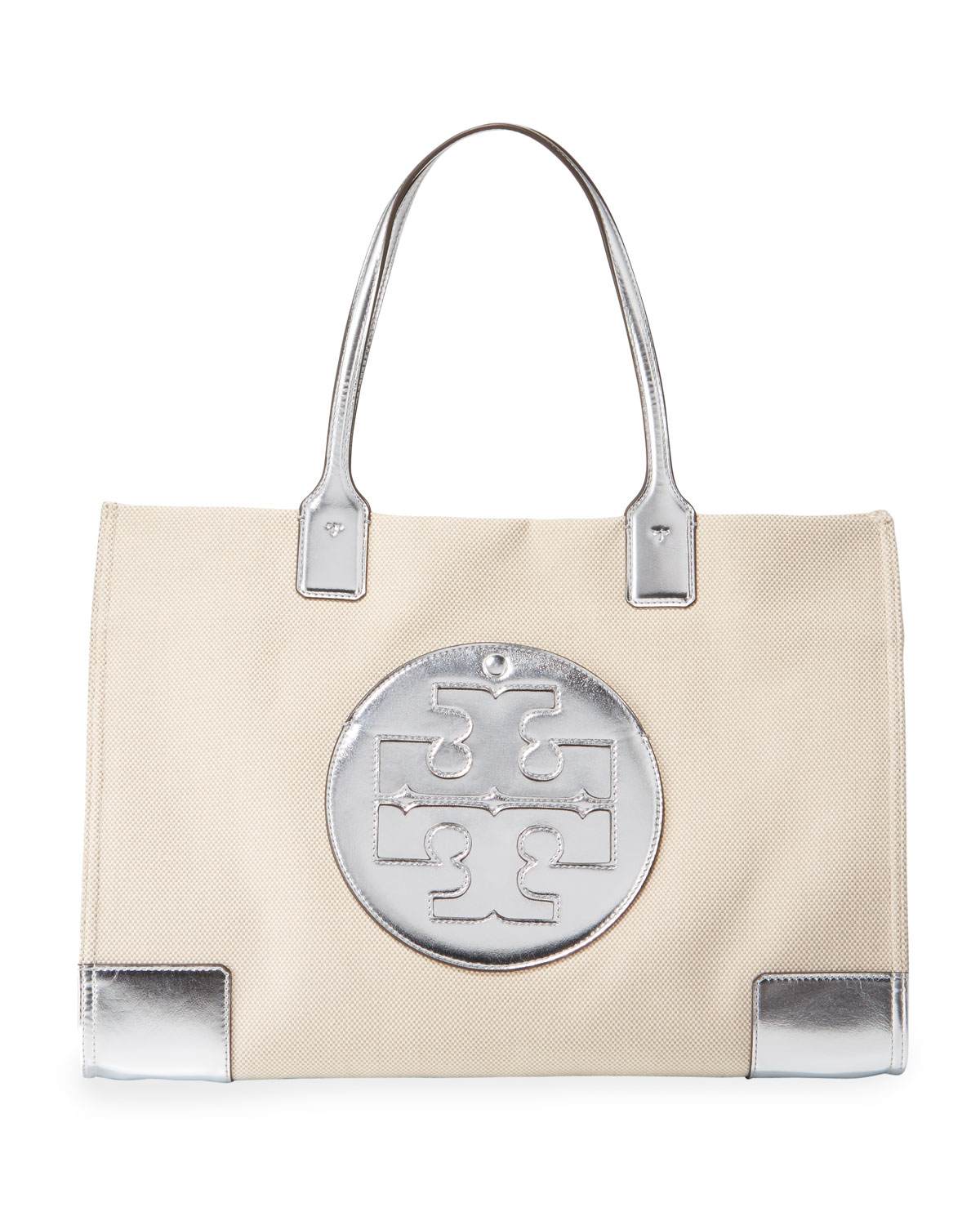 tory burch silver tote