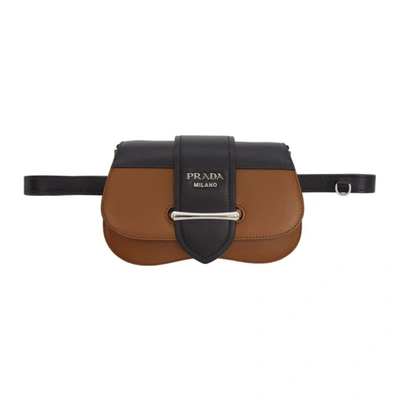 Prada Brown Small Sidonie Belt Bag In P Cognac+nero