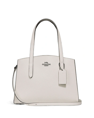 Coach Charlie 40 Polished Carryall Tote Bag In White