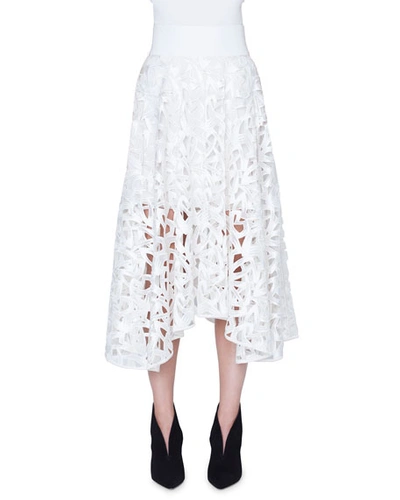 Akris Marker Embroidered Maxi Skirt In White